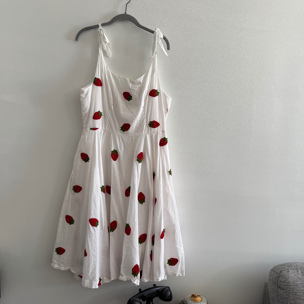 Hearts and Found strawberry print dress 2X